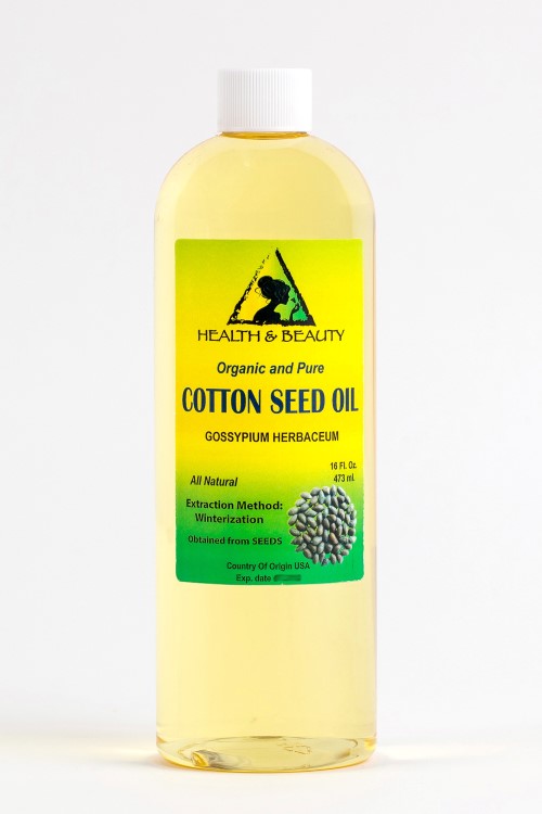 Cotton seed oil organic carrier cold pressed winterized natural pure 64